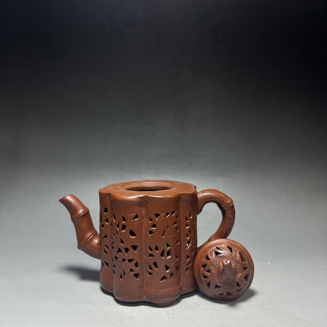 Chinese Yixing Zisha Clay Handmade Exquisite Teapot（镂空节节高 底款：陈鸣远）