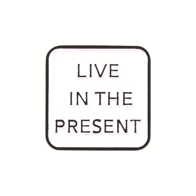 3PCS Motivational Quotes Live Enamel Brooch Pins Happy Life Bag Hat Lapel Badge