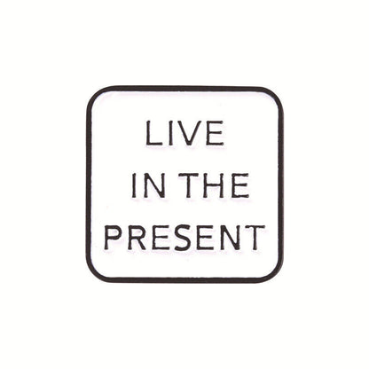 3PCS Motivational Quotes Live Enamel Brooch Pins Happy Life Bag Hat Lapel Badge