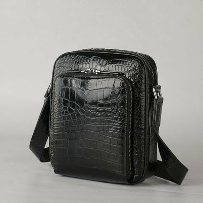 Handcrafted Alligator Crocodile Skin Leather Men's Shoulder Messenger Luxury Bag
