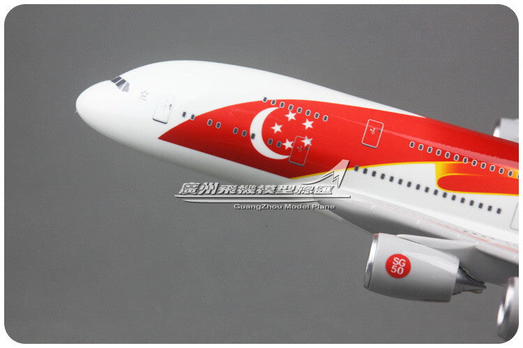 45CM 1:160 SINGAPORE AIRLINES AIRBUS A380 9V-SKI Passenger Airplane Resin Model