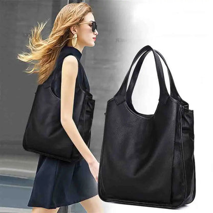 Women Genuine Leather Cowhide Shopper Bag High Grade Ladies Handbag