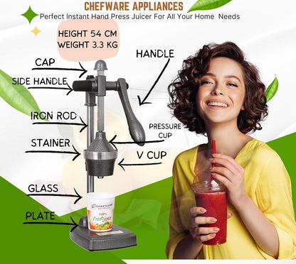 Manual Fruit Juicer Commercial Grade Citrus Orange Lemon Juice Squeezer Machine