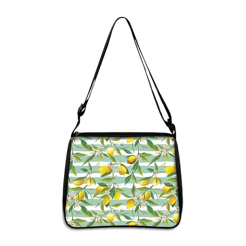Cute Avocado Lemon Print Shoulder Bags Handbag Clutch Lipstick Purse Storage Bag