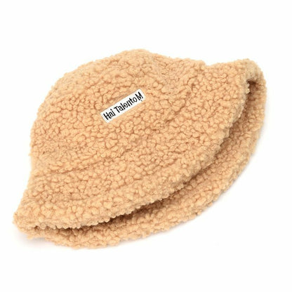 Bucket Hats Lamb Faux Fur Thickened Warm Velvet Winter Outdoor Plush Fisherman