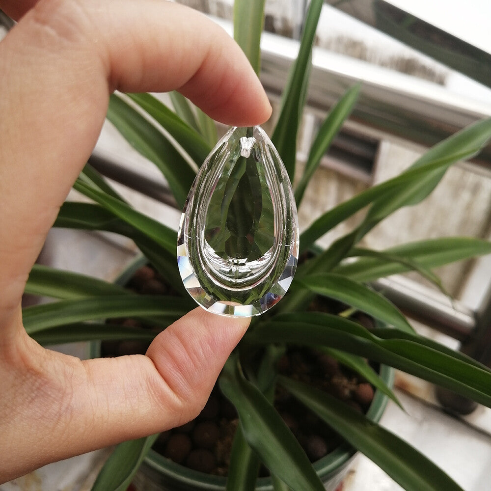 12Pcs Suncatcher Crystal Faceted Teardrop Chandelier Hanging Pendant Prism 50mm