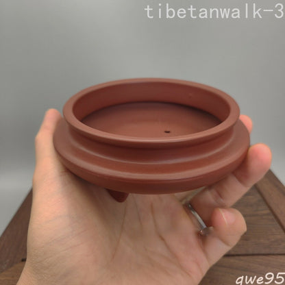 Small 9.5x4.5cm Round Chinese Yixing Zisha Mame Bonsai Pot Penjing
