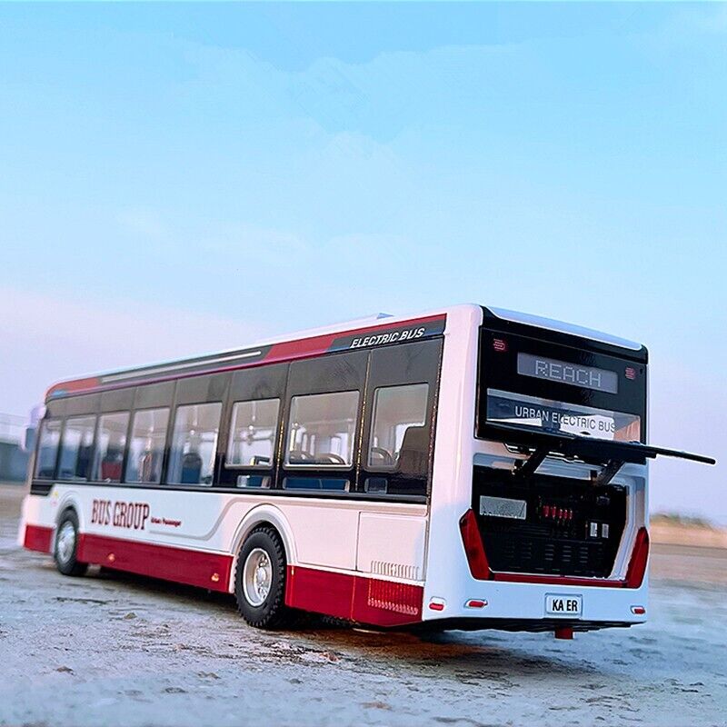 Large Size Tourist City Bus Diecast Model Toy Car Vehicle Sound Light Kids Gift