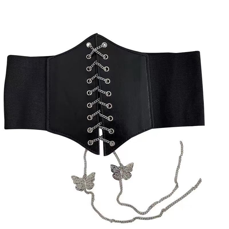 Women Corset Belt PU Leather Fashion Slimming Cummerbund Gothic Waistband Girdle