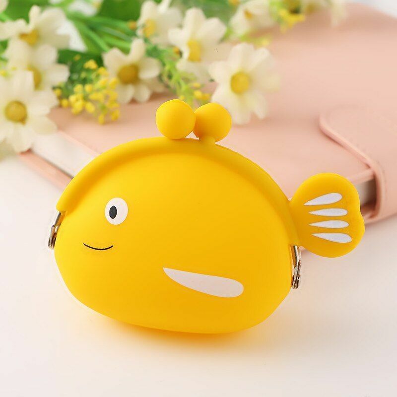 Coin Purse Cartoon Fish Animal Pouch Women Girls Small Wallet Soft Silicone Bag