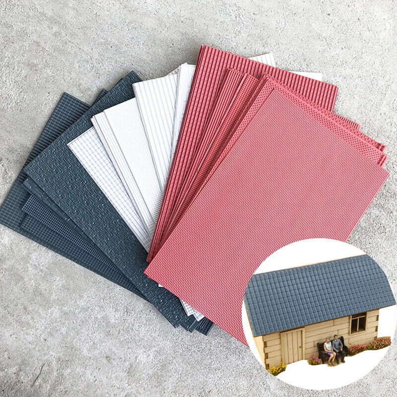 Model Building Material 2Pcs Simulation PVC Roof Tile Wall DIY Scene Diorama Kit