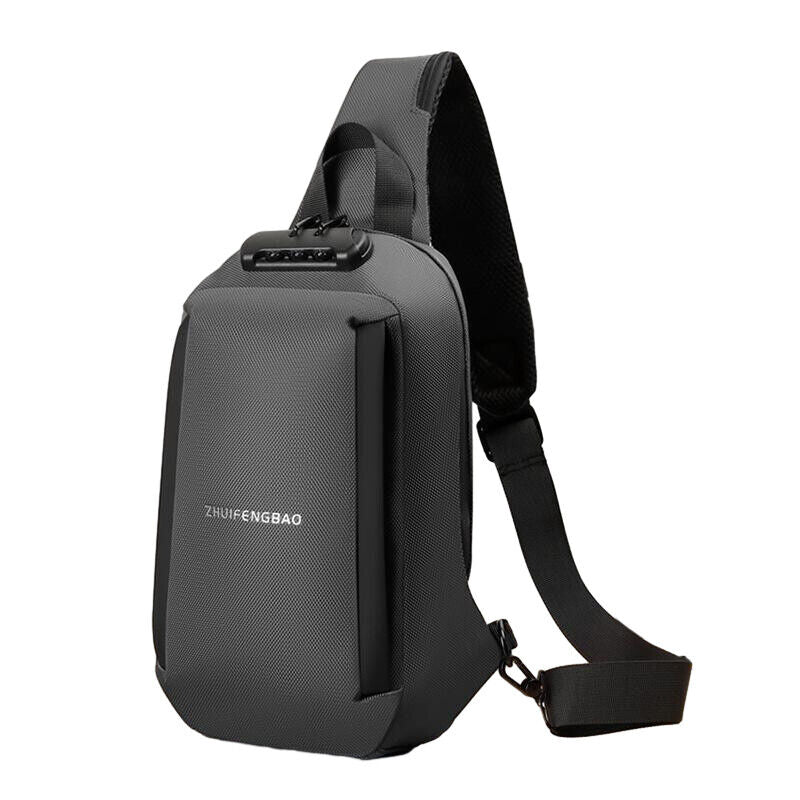 Waterproof Chest Bag Men Anti-theft USB Charging Crossbody Shoulder Bags Travel