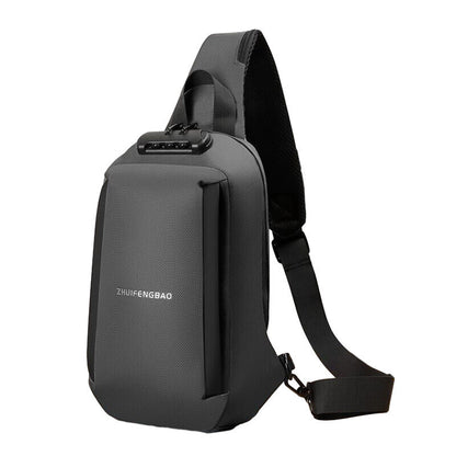 Waterproof Chest Bag Men Anti-theft USB Charging Crossbody Shoulder Bags Travel