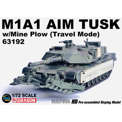 Dragon 1/72 U.S. M1A1 AIM TUSK Main Battle Minesweeper Tank 63192 Model Toys