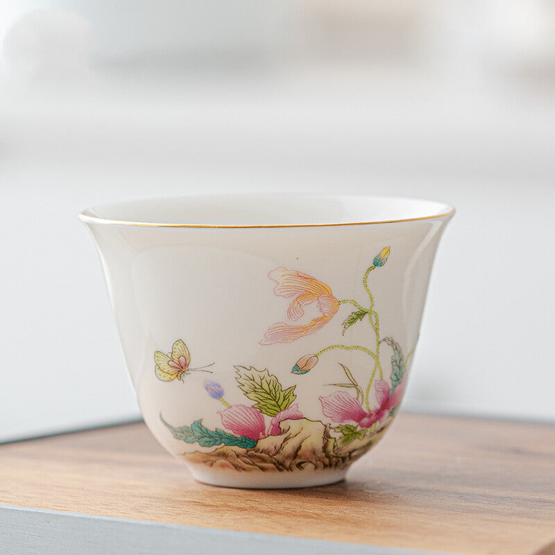 Porcelain Tea Cup Handpainted Master Cup For Lady 75ml Kungfu Cup Beautiful Cup