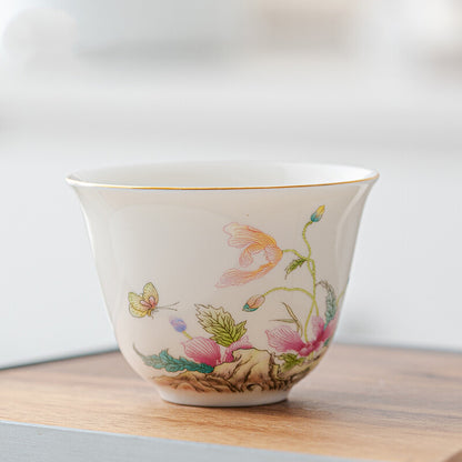 Porcelain Tea Cup Handpainted Master Cup For Lady 75ml Kungfu Cup Beautiful Cup