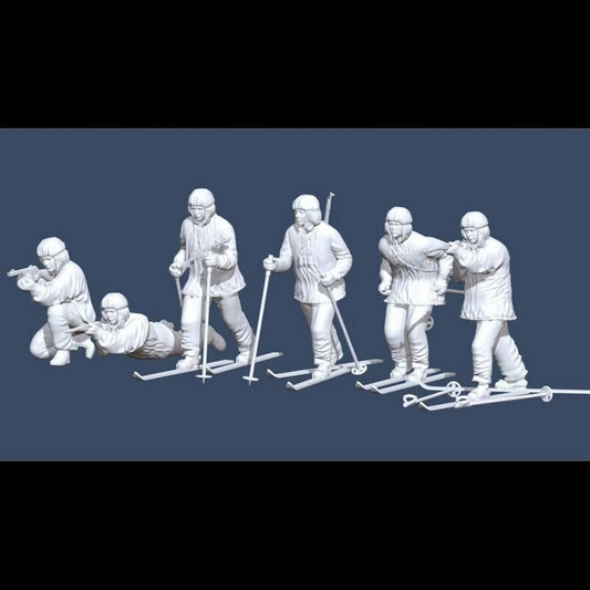1/72/48 Russia "Winter Sled soldier Attack posture" 6 man 3D prited model