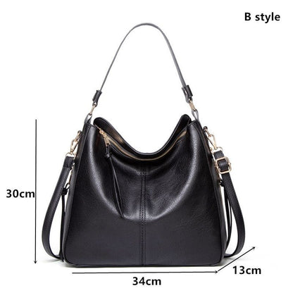 Synthetic Leather Handbag Hollow Double Tassel Shoulder Crossbody Bag Purse 1 PC