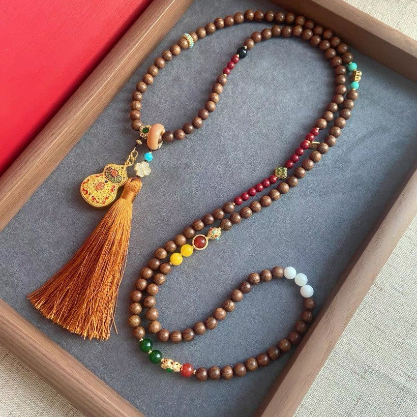 Sandalwood Sweater Chain Bodhi Prayer Beads New Chinese Multi-Treasure Bracelet