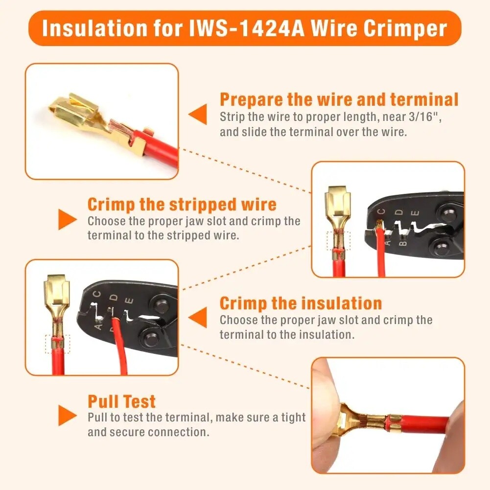 IWISS IWS-1424A Open Barrel Terminal Crimper Plier Tool for Molex Style Terminal
