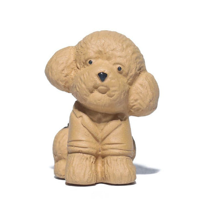 Zisha Tea Pet Teddy Dog Ornament Cute Zodiac Dog Lucky Tea Decor