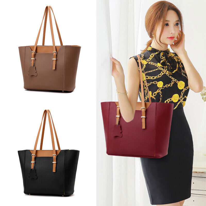 2PCS Women's Ladies Handbag Big Shoulder Messenger Tote Crossbody Bags Purse