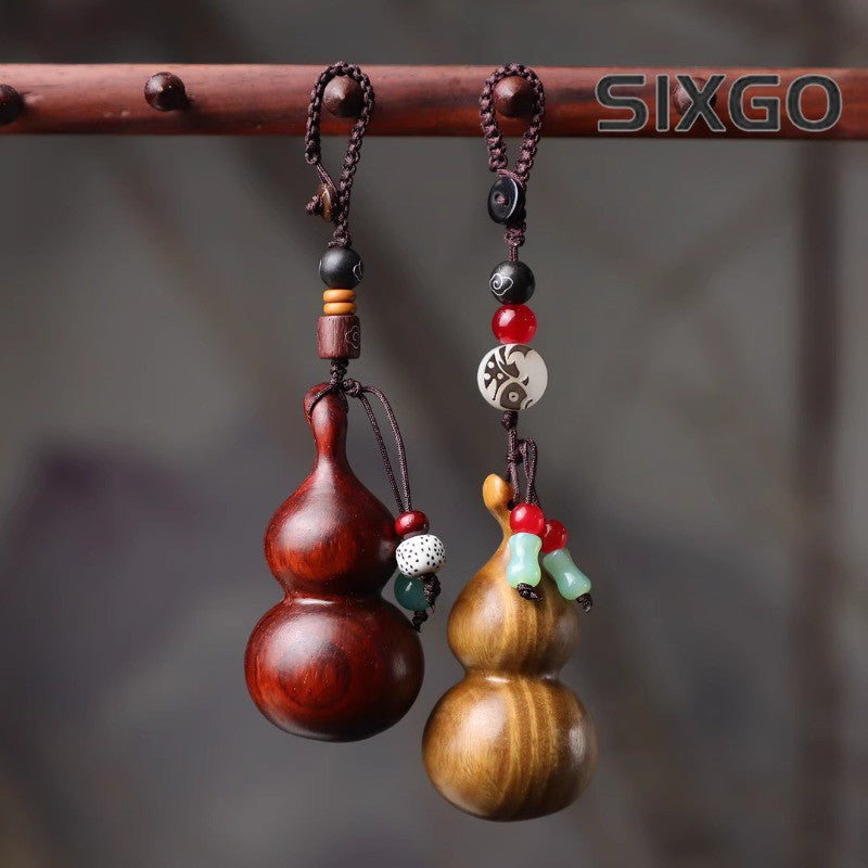 1pc 4cm Rosewood Gourd Pendant Car Keychain Mobile Phone Chain Hangings Pendant