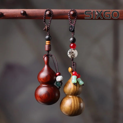 1pc 4cm Rosewood Gourd Pendant Car Keychain Mobile Phone Chain Hangings Pendant