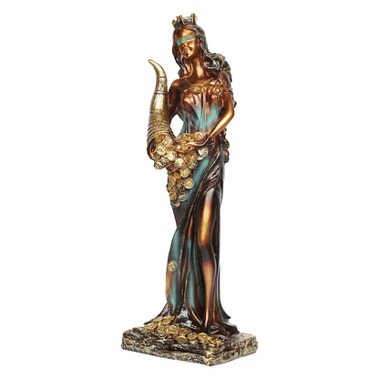Fortuna Roman Goddess of Good Luck Fortune Tyche Statue Figurine Idol 11 Inch
