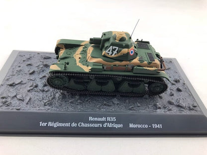 1:43 French Renault R35 Light Alloy Tank Finished Ornament Model Collection