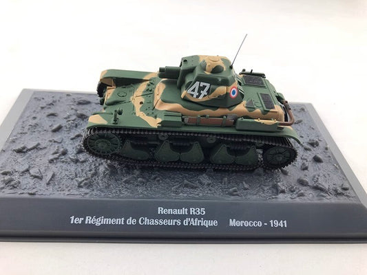 1:43 French Renault R35 Light Alloy Tank Finished Ornament Model Collection