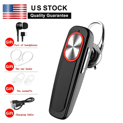 Wireless Bluetooth 5.0 Earpiece Headset Driving Trucker Earbuds Noise Cancelling