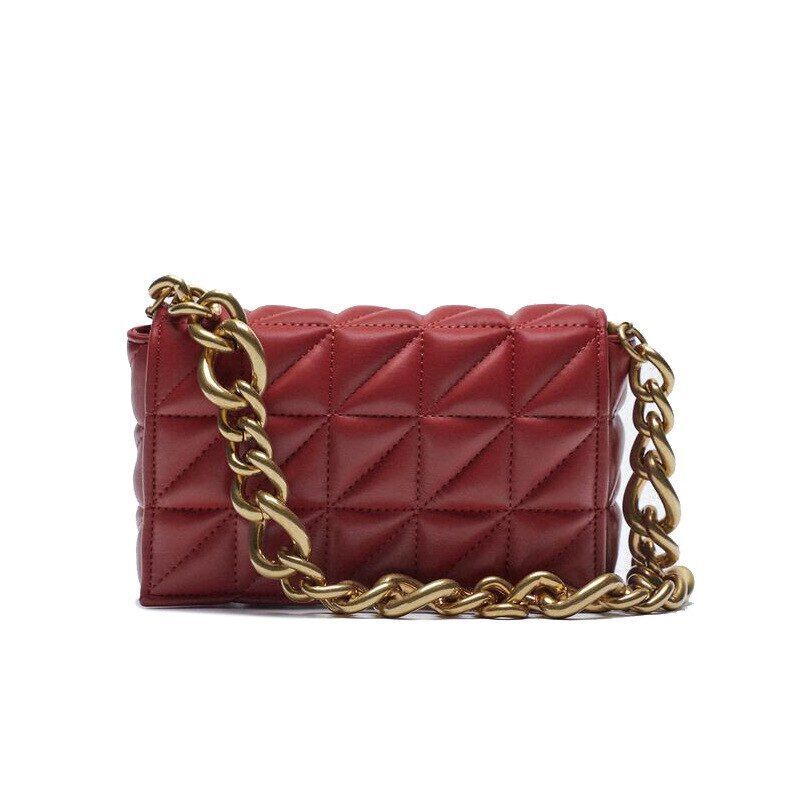 Soft Leather Chain Shoulder Bag Purse Handbag Clutch Tote High Quality S/L Sizes