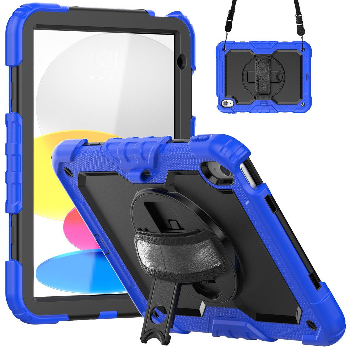 For iPad 10.9 10th 2022 360 rotating silicone shockproof protective case 12color