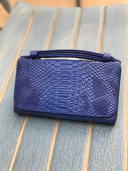 Leather Clutch Crossbody Bag Gold Luxury Serpentine Clutch Purse Messenger Bags