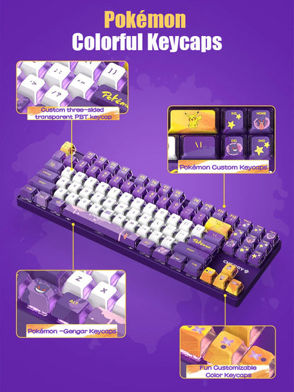 Cherry Pokémon Gengar MX8.2 XAGA Wireless MX2A Red Switch Mechanical Keyboard