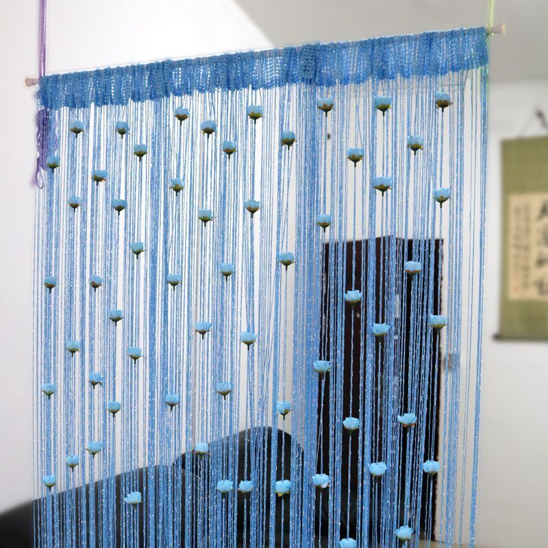 Door String Curtain French Window Thread Rope Left And Right Biparting 200x100cm