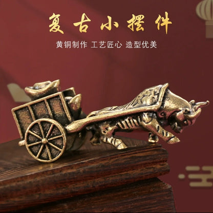 Retro Ornaments Bull Pull Ingot Cart Zodiac Folk Crafts Desktop Tea Pet Gifts