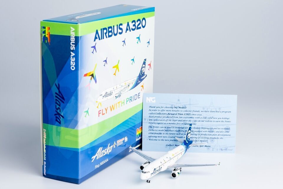 1:400 NG Model Alaska AIRBUS A320 Passenger Aircraft Diecast Airplane Model
