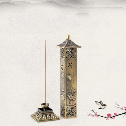 Lotus Zen Chinese Style Incense Column Incense Burner HomeTea Room Study Zen