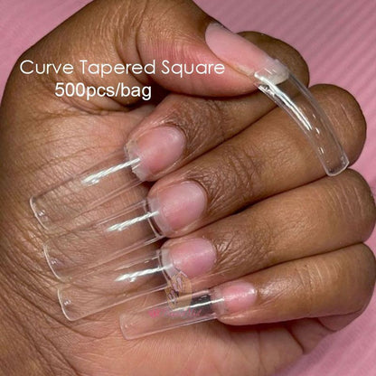 False Nails Tips Plastic Stiletto Straight Half Covers Acrylic Extensions 500Pcs
