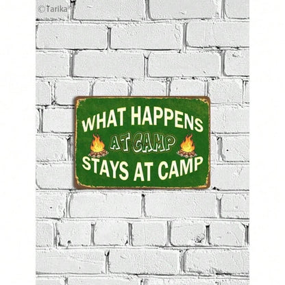 Vintage Tin Sign Still Applicable for Camping Funny Humorous Wall Art Gift