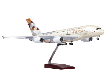 46CM 1:160 ETIHAD AIRBUS A380 Passenger Plane Landing Gear Resin Aircraft Model