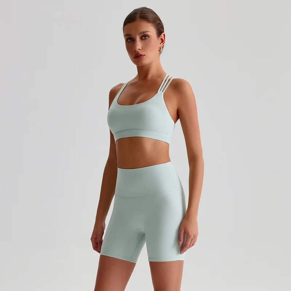 Women Gym Yoga Set – Spaghetti Strap Sports Bra & Leggings
