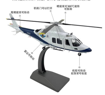 1:32 29CM POLICE AW109 Helicopter Plane Airplane Diecast Aircraft Model