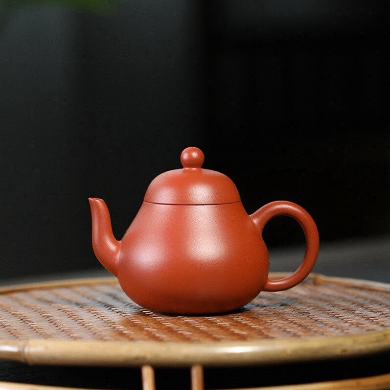 90cc Yixing Zisha Purple Clay Zhuni Handmade Puer Tea Small Pear Shaped Teapot