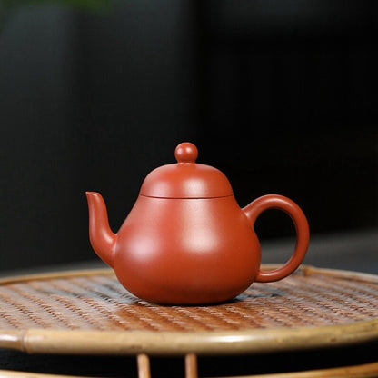 90cc Yixing Zisha Purple Clay Zhuni Handmade Puer Tea Small Pear Shaped Teapot