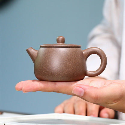 Tea Pot Duan Clay Marked Yixing Zisha Pot Ball Shaped Infuser Holes Big Mouth