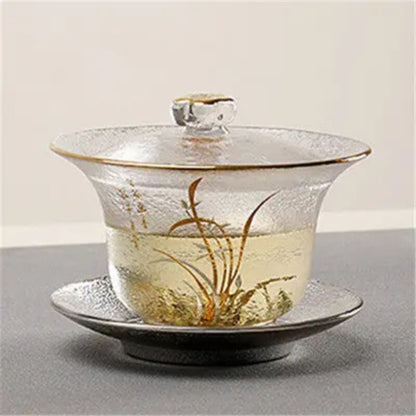 Transparent Gaiwan Tea Cup Gongfu Tea Set Sancai Heat-resistant Tea Cup