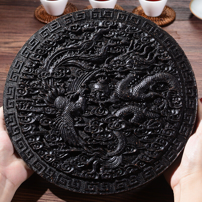Dragon Phenix Big Red Robe Tea Aged Wuyi Mountains Da Hong Pao Black Tea Cake